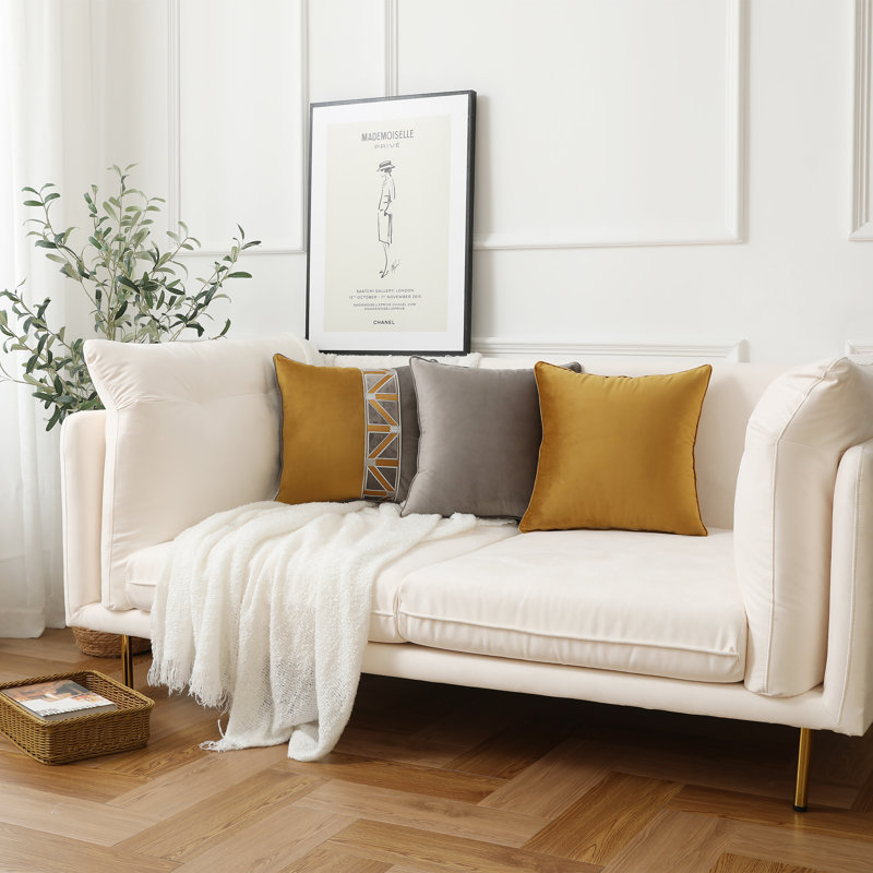 Athena Velvet Square Throw Pillow