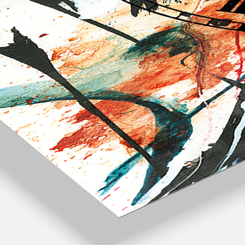 Abstract Handpainted Orange Flowers - Traditional wall clock