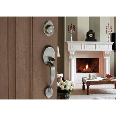 Colonial Handle With Deadbolt Universal/Reversible Entry Set