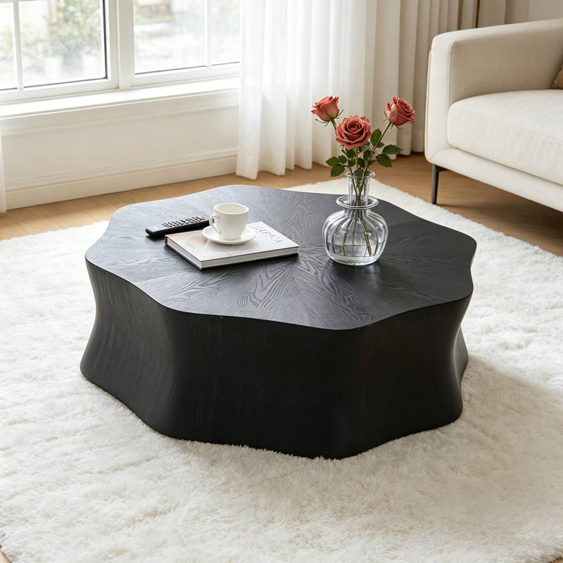 Table basse unique en forme de pétale pour les chaises de salon et les décorations décoratives