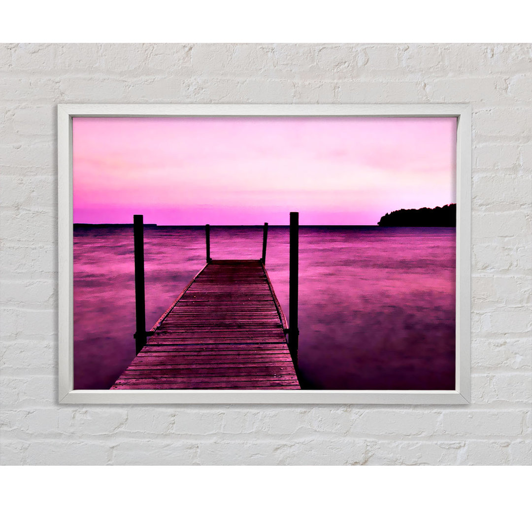 Pink Pier Paradise - Einzelner Bilderrahmen Kunstdrucke auf Leinwand