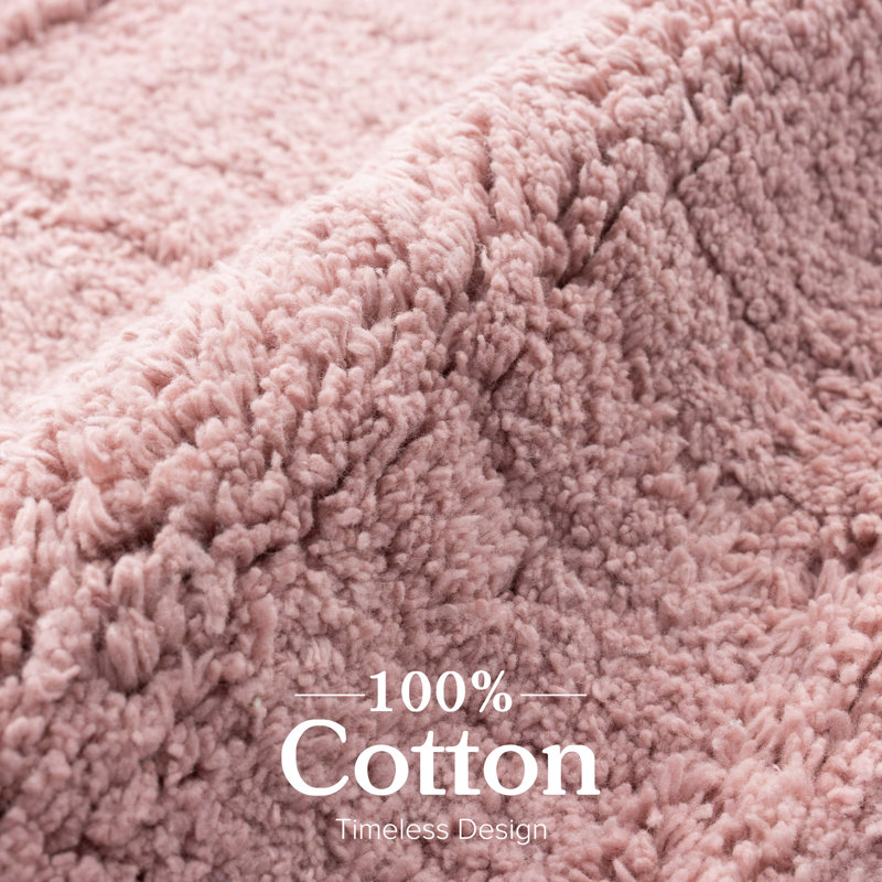 Tapis de bain antidérapant 100% coton, Simple - L 24 po x l 24 po, Dusty Pink