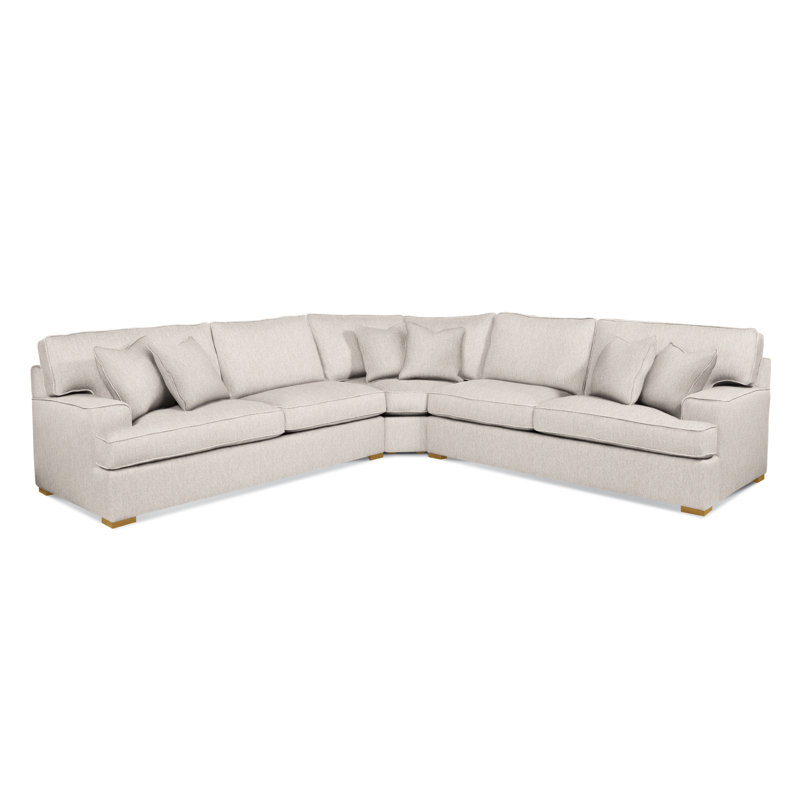 Sadie 3-Piece Upholstered Sectional, Snow Crypton Performance; 0884-91, Flax