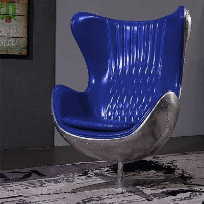 Faux Leather Swivel Wingback Chair
