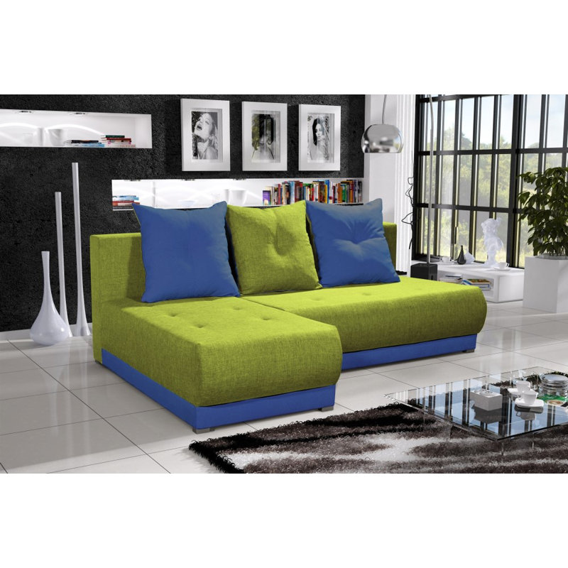 Steponas 3 Seater Corner Sofa , Green/Blue - Sawana35/Sawana80