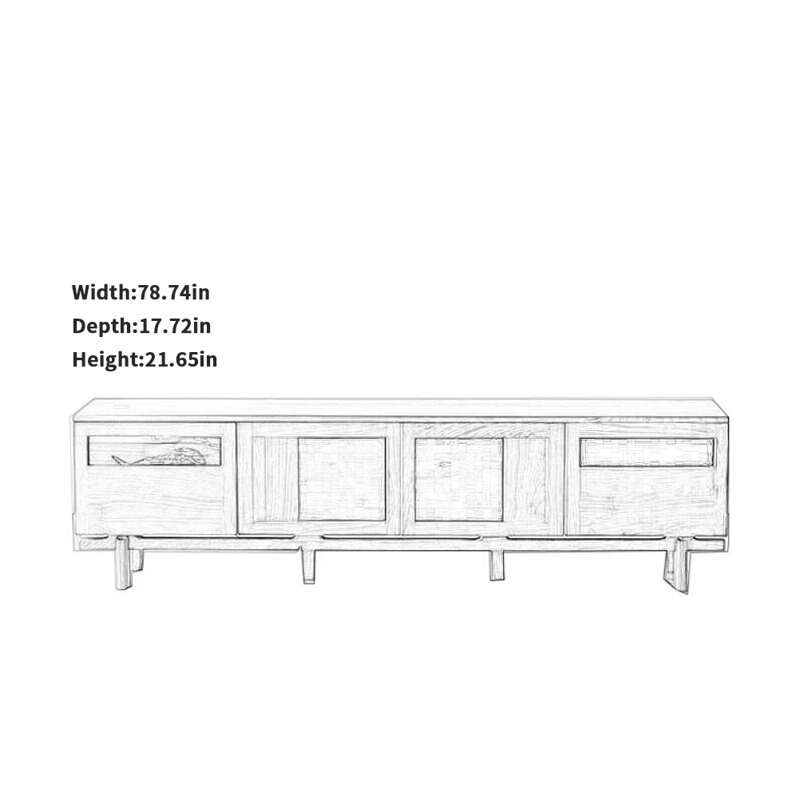 Meuble télé Simple, H 21,65 po x L 78,74 po x l 17,72 po