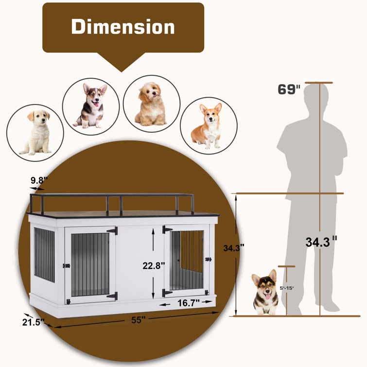 Tucker Murphy Pet™ 55 Dog Crate Tv Stand Furniture Style Coffee Bar  Cabinet End Table & Reviews