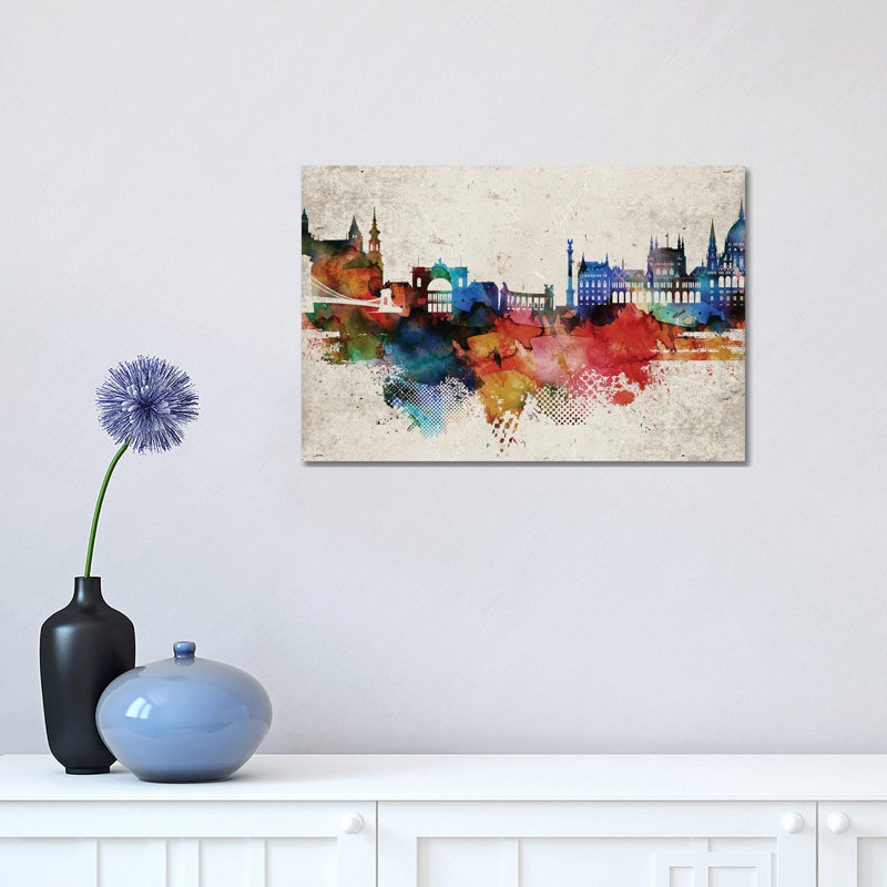Budapest Abstract - Wrapped Canvas Print, 20.32cm H x 30.48cm W x 1.91cm D