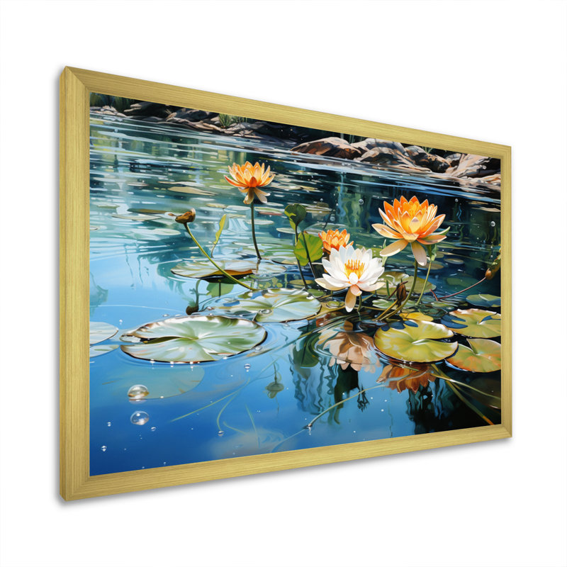 Canada Lakeside Tranquility III - impression, H 16 po x l 32 po x P 1 po, Encadrement doré