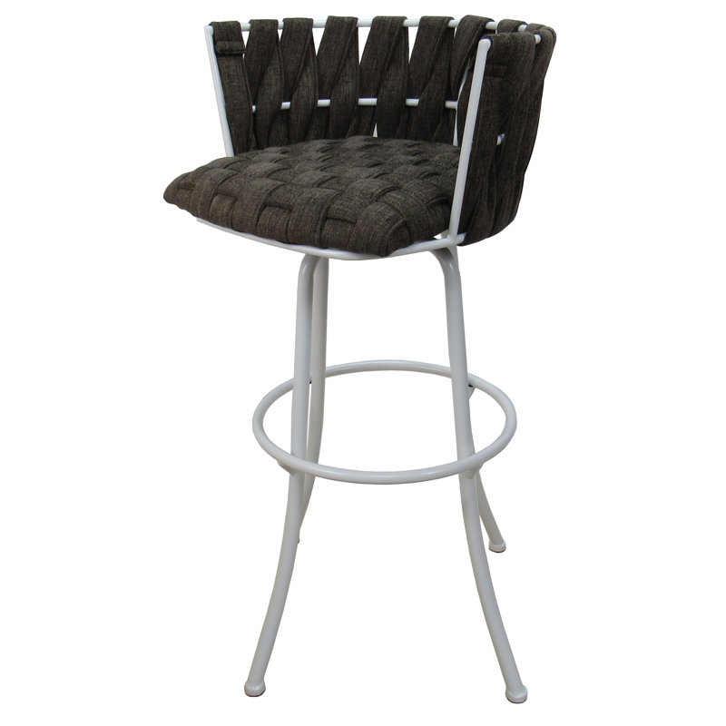 Leavittsburg Metalona Counter, Bar & Extra Tall Stool, White, Bar Stool (30" Seat Height), Black