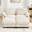 Canapé 2 places Cloud Feel avec repose-pieds amovible, ensemble de canapé modulaire en chenille douillet-669506551