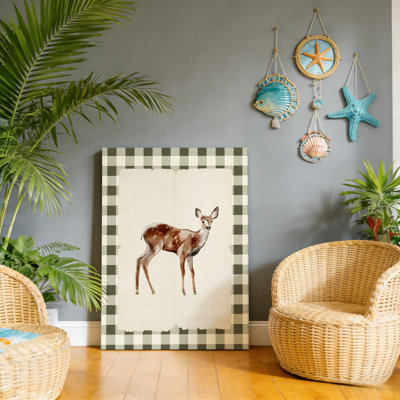 Baby Deer, Built-in Back Wood Frame Wall Art, 30L x 20W