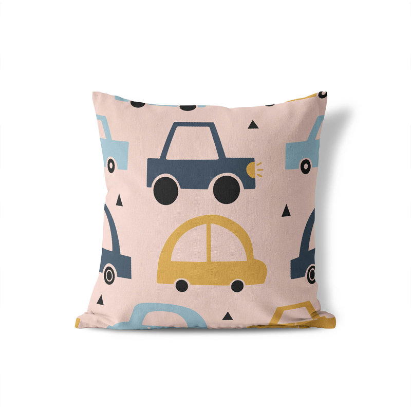 Driveway Taupe Throw Pillow, Pink/Yellow, 20"H x 20"W