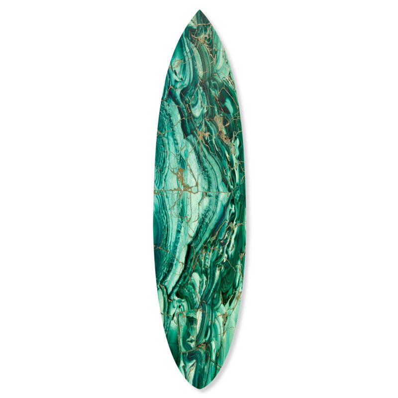 Malachite Decorative Acrylic Surfboard by Oliver Gal