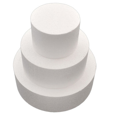 BONYOUN 3 Piece 4 Inch 6 Inch 8 Inch Foam Cake Dummy Sugarcraft set