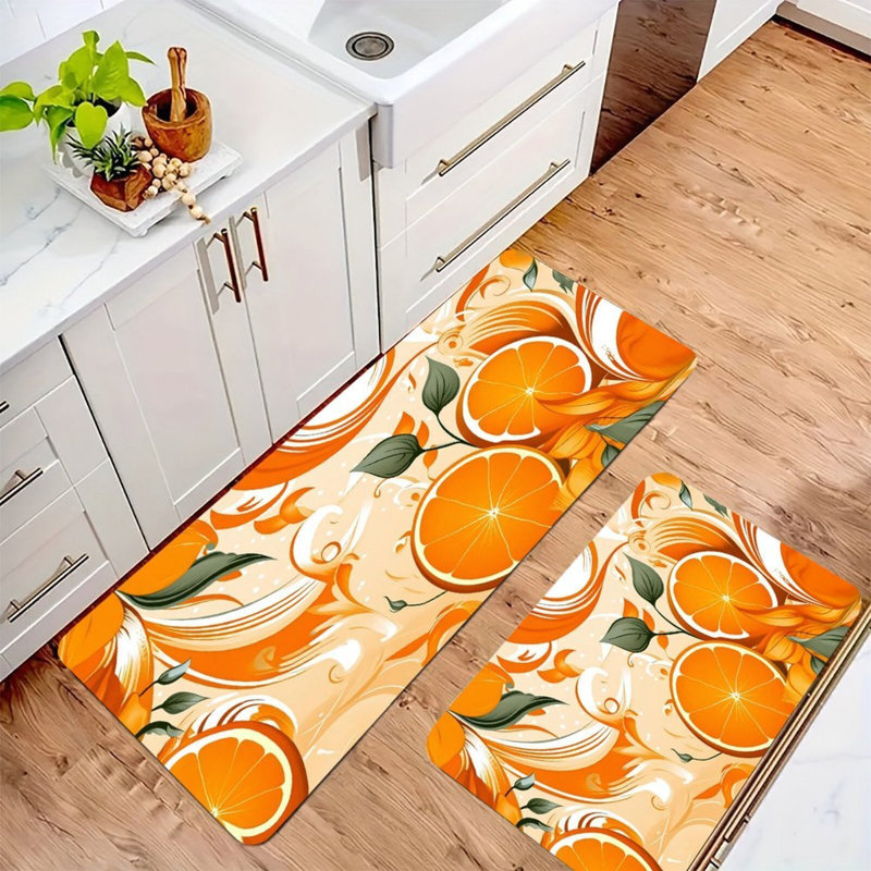 Tapis de cuisine orange