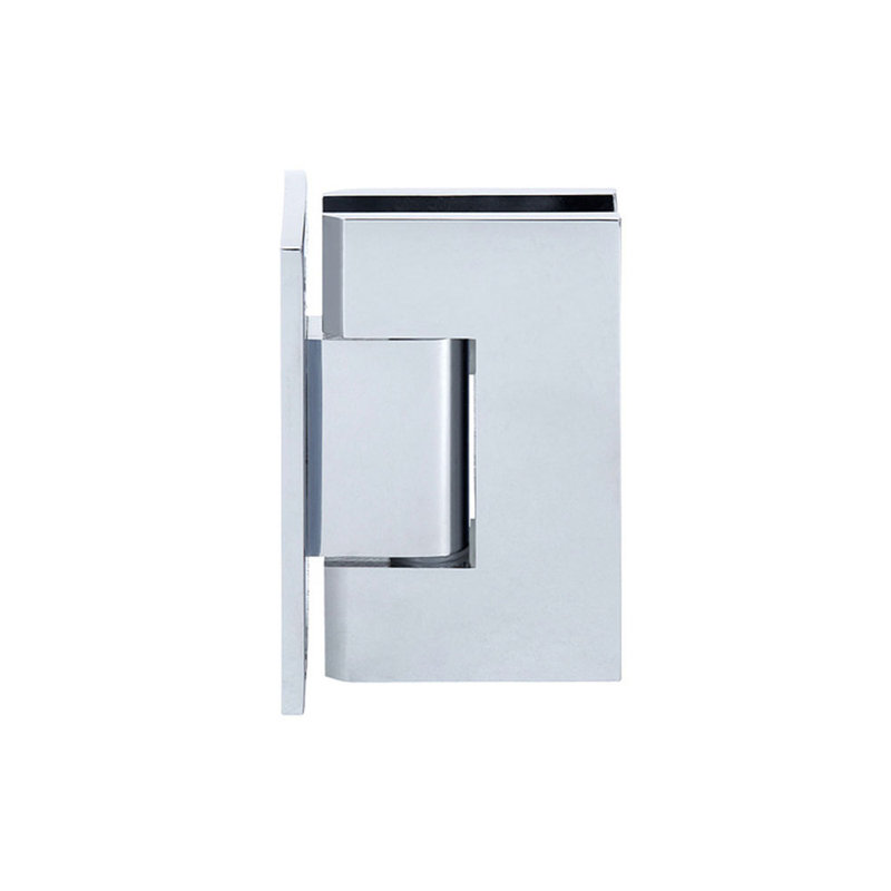 Charnière de douche robuste sans cadre à fixation murale en laiton massif - Chrome poli, Chrome poli