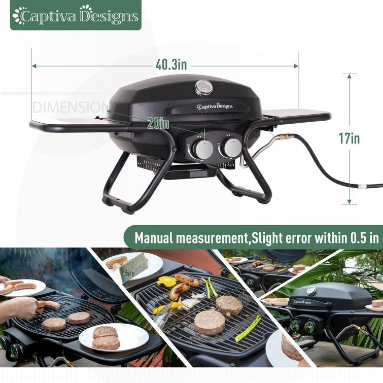 Patio Propane GAS Grill with 4 Burners & A Side Burner-Captiva Designs