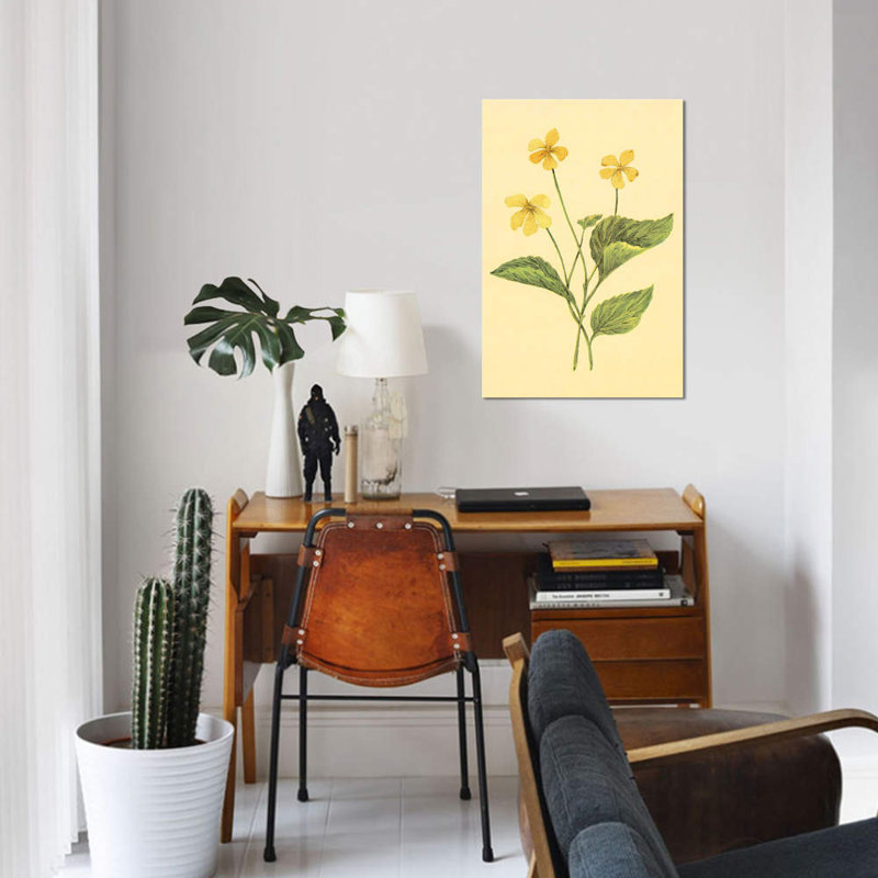«Yellow Violet», reproduction sur toile, H 18 po x l 12 po x P 1,5 po, Pas de tapis, Toile tendue