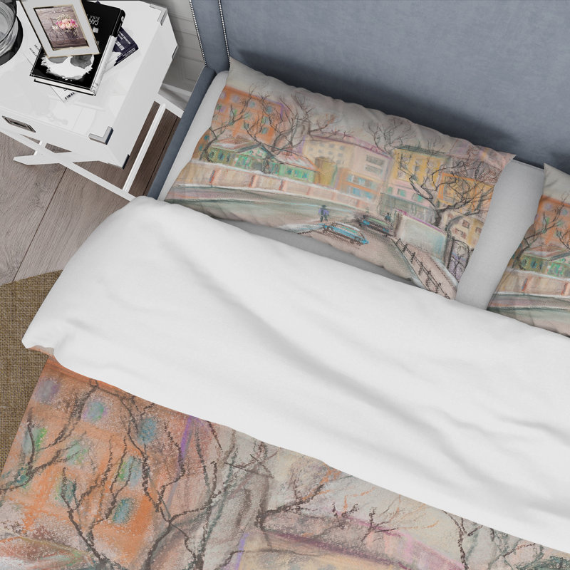 Lanes In Moscow City - Ensemble de housse de couette traditionnel - Microfibre de polyester