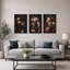 Ensemble de 3 toiles blanches et roses avec Halloween-1381725392