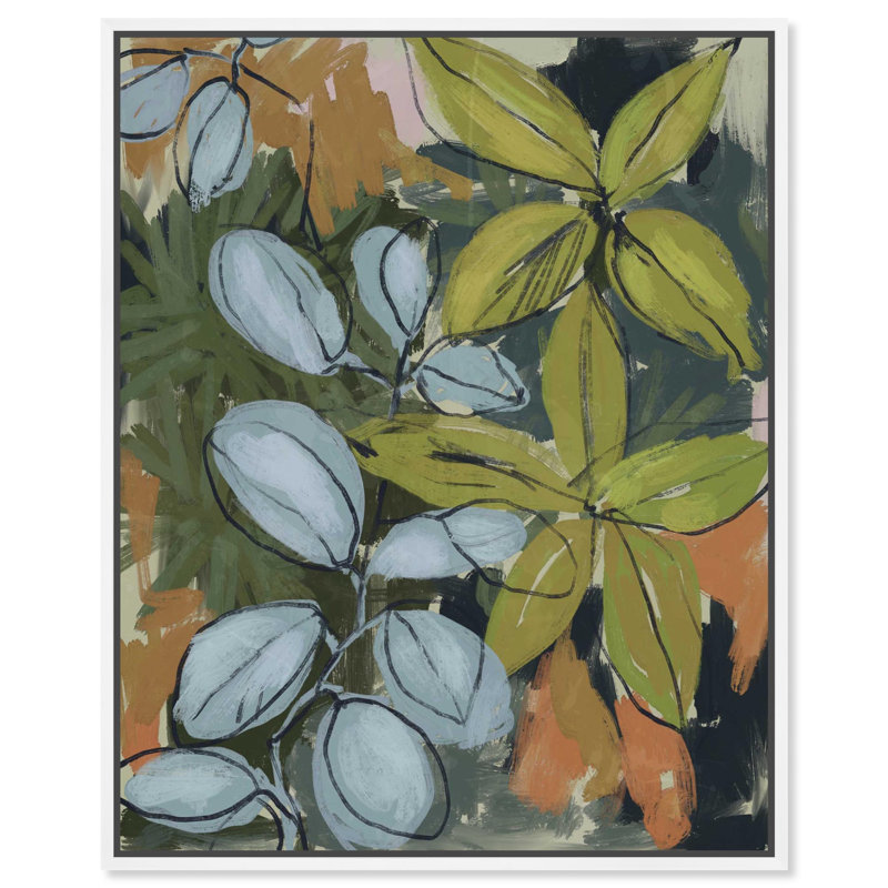 «Tropical Window Floral Decor» par Notoriart, H 30 po x l 36 po, Cadre blanc