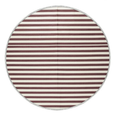 Machine Washable Horizontal Stripes Beige Area Rug