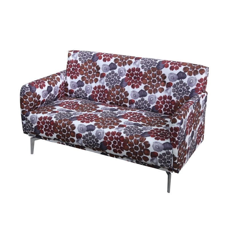 Gail 55.2" Round Arm Loveseat, Red