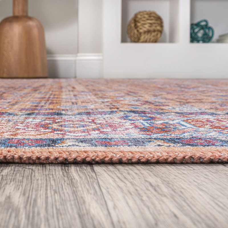 Adalhi All-Over Persian Machine-Washable Multi Rug, Square 6'
