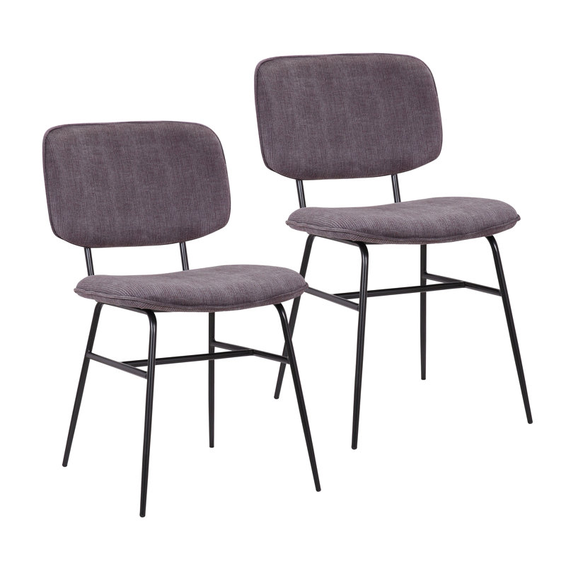 Chaise d'appoint rembourrée en velours Aquasco, Gris foncé