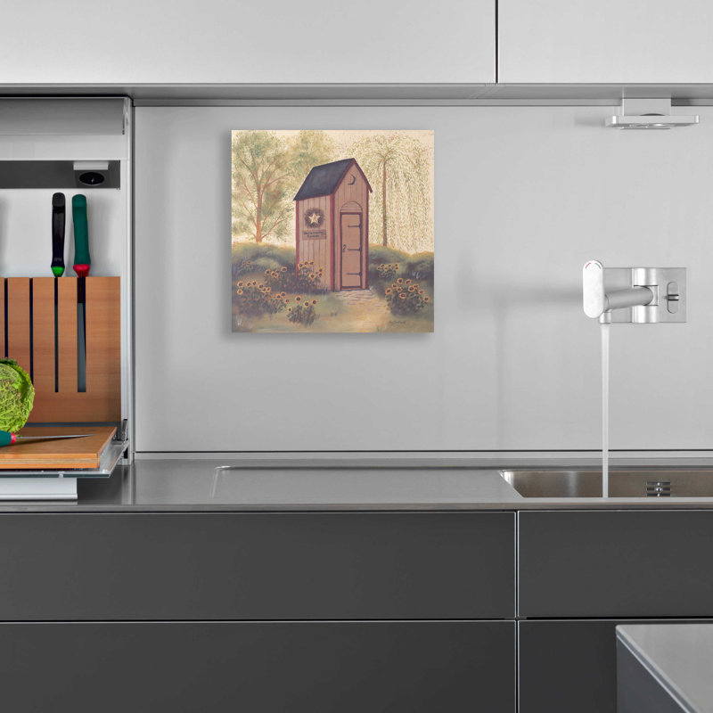 «Folk Art Outhouse I» par Pam Britton - reproduction non encadrée, L 12 po x H 12 po