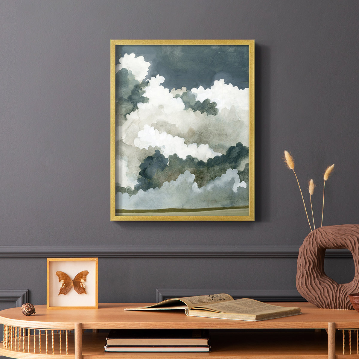 Wrought Studio™ Vast Neutral Sky II Framed Print - Solid Wood | Wayfair