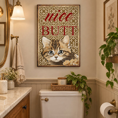 Art mural sur toile tendue avec joli chaton tabby chaton - Décoration de salon, de chambre à coucher ou de bureau