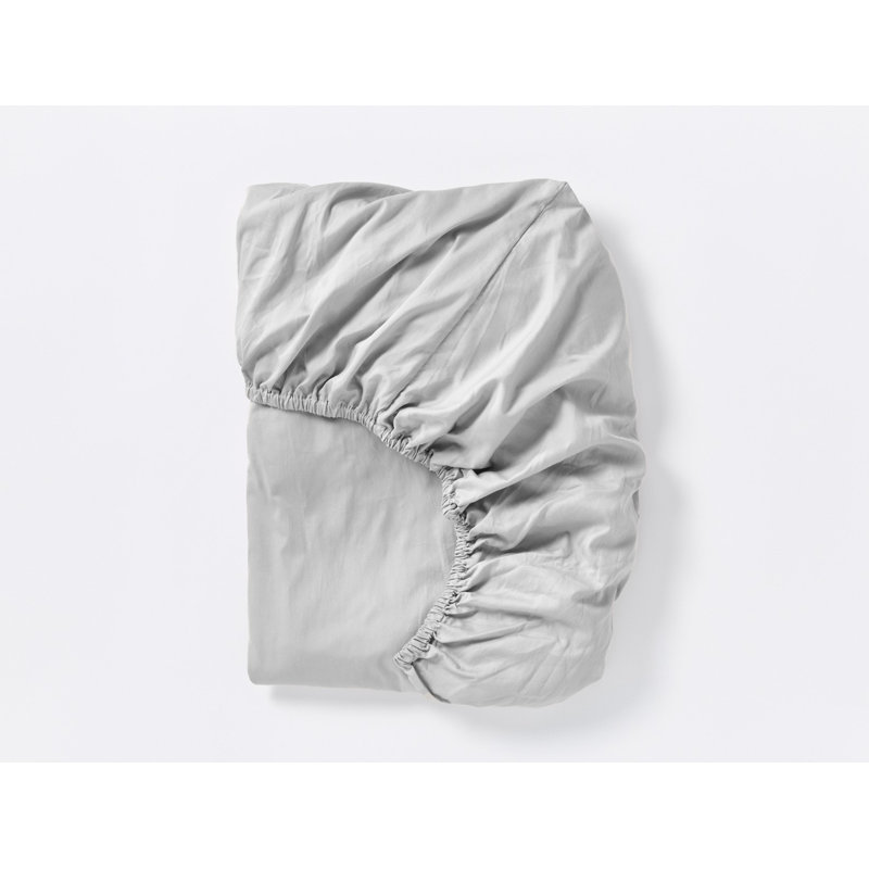 Cloud Soft Sateen 100% Cotton Sateen Fitted Sheet, Queen Fitted Sheet, Pale Gray