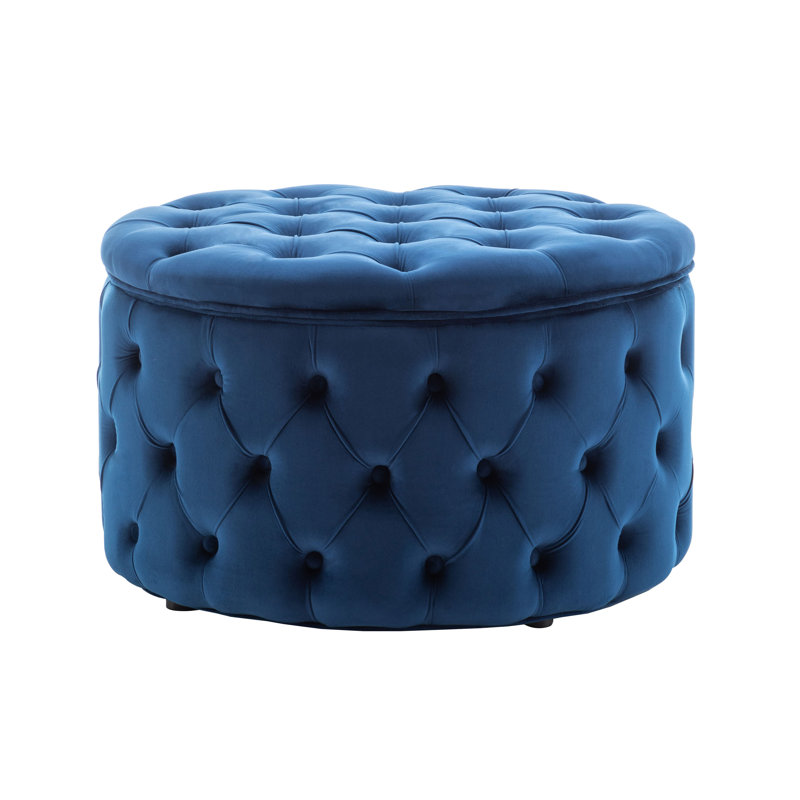 Repose-pieds Elzada, Velours bleu