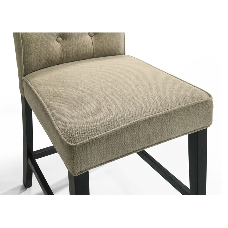 Ensemble de 2 chaises à hauteur de comptoir en tissu avec pieds Jacopo