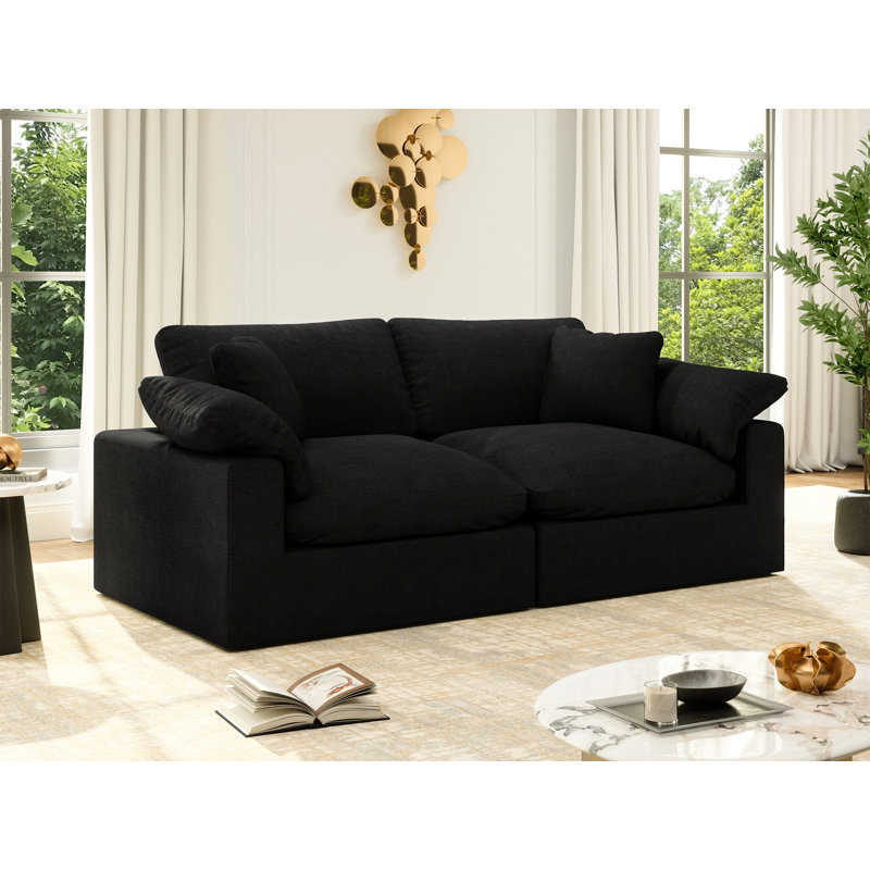 Canapé Rawls, canapé modulaire Cloud, Noir