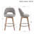 Wylee Mid-Century Modern Swivel 26.8'' Linen Counter Stool with Solid Wood Frame-1615243650