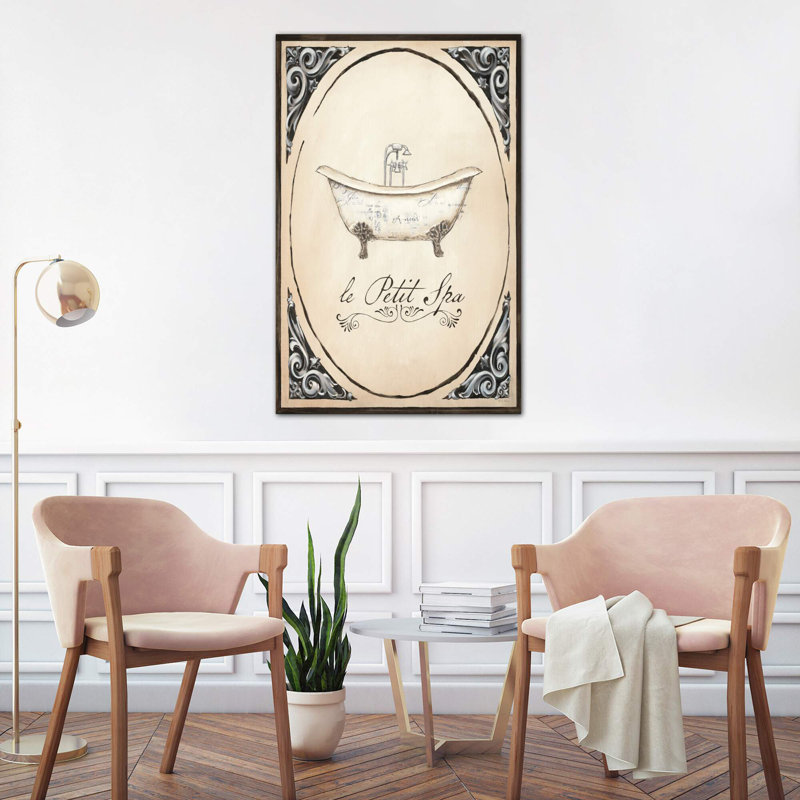 Le Petit Spa I by Emily Adams - Painting on Canvas, 152.5 cm H x 101.5 cm W x 3.175 cm D, Brown Framed