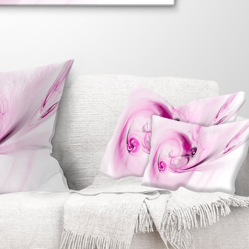 Spirale nébuleuse espace magenta - coussin abstrait imprimé, Rectangulaire, Mauve, 12 po x 20 po