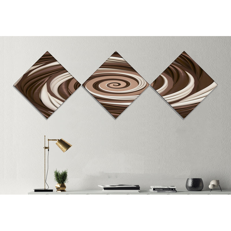 Abstract Candy Spiral Chocolate Milk Canvas Graphic Art Multi-Piece - Candy Spiral