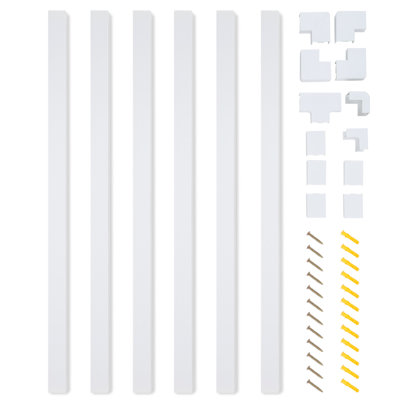 150in Cord Hider Kit - 6-Pack 25in Cable Management for Wall-Mounted TV or Computer Cables - Paintable Wire Covers for Cords