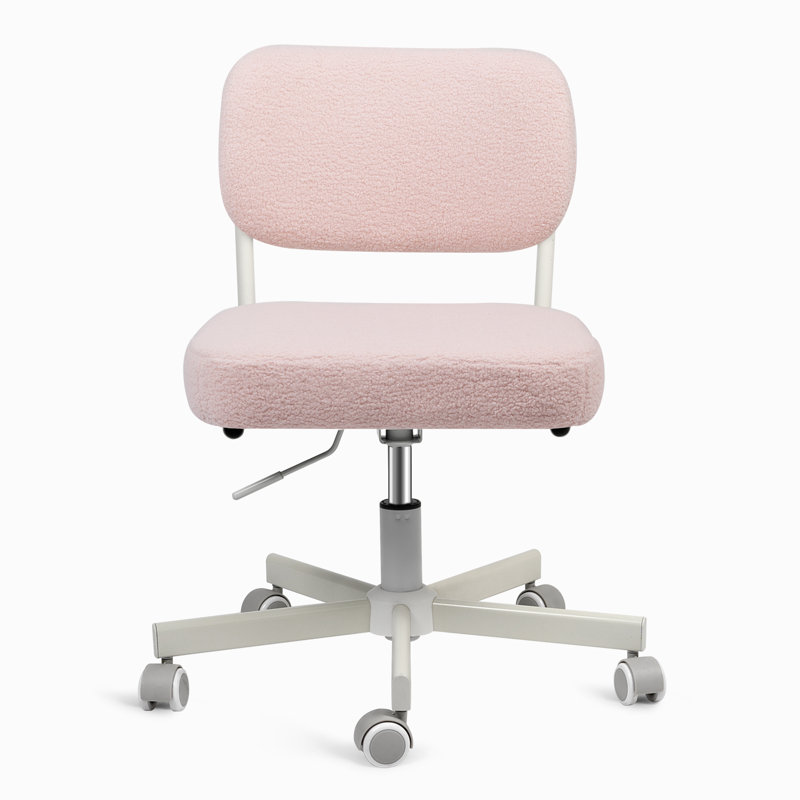 Chaise de bureau rembourrée sans accoudoirs, Rose