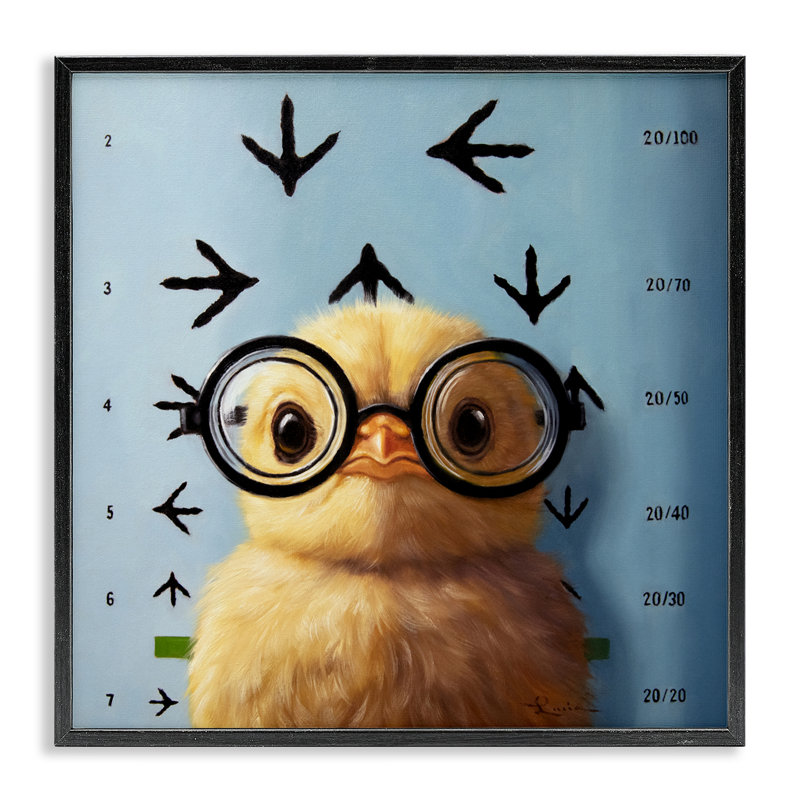 Giclée encadrée «Four Eyes Chick Vision», conception par Lucia Heffernan, Giclée encadrée noir minuit, H 12 po x l 12 po