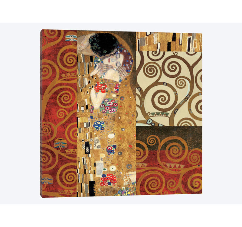 «Klimt Détails (The Kiss)» par Gustav Klimt, impression sur toile tendue, H 12 po x l 12 po x P 0,75 po, Toile tendue