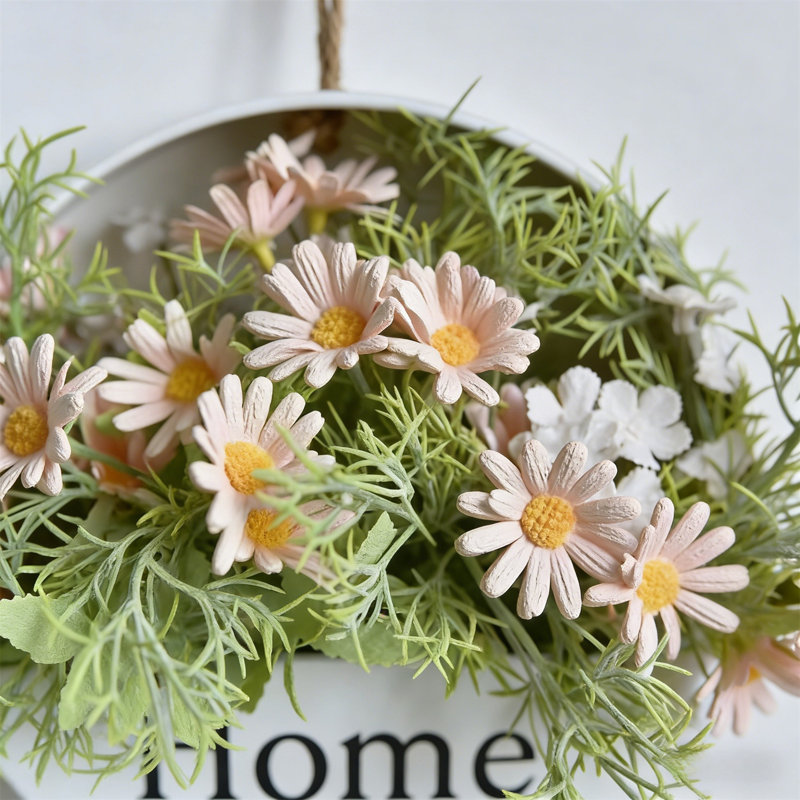 Couronne de linteau artificielle à fleurs séchées
