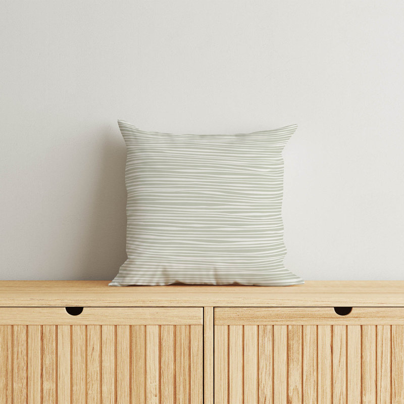 Coussin Thick N Thin, Vert clair, H 16 po x l 16 po