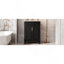 Meuble-lavabo 24 po avec lavabo supérieur, armoire de rangement moderne avec 2 portes à fermeture douce et tablette réglable, structure en bois massif-1841520789