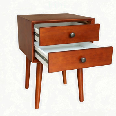 Modern 2-Drawer Nightstand, Compact Side Table with Easy-Glide Storage for Bedrooms and Living Rooms