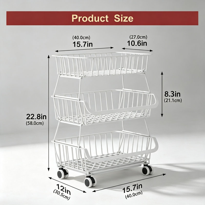 58cm H x 30.5cm W Utility Cart
